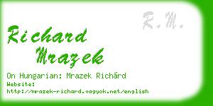 richard mrazek business card